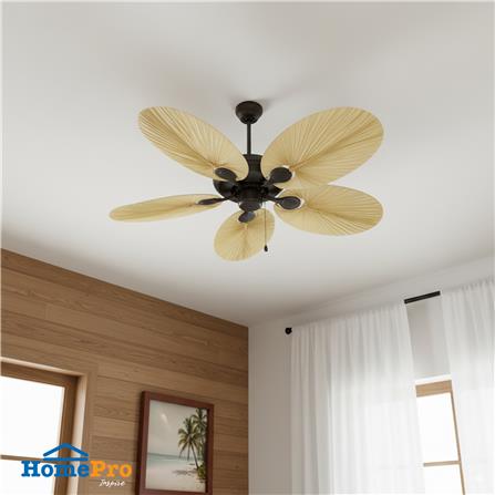 พัดลมไม่มีโคมไฟ CARINI CN02-52N MCE 52 นิ้ว 5 ใบพัด สีดำ/น้ำตาล_1