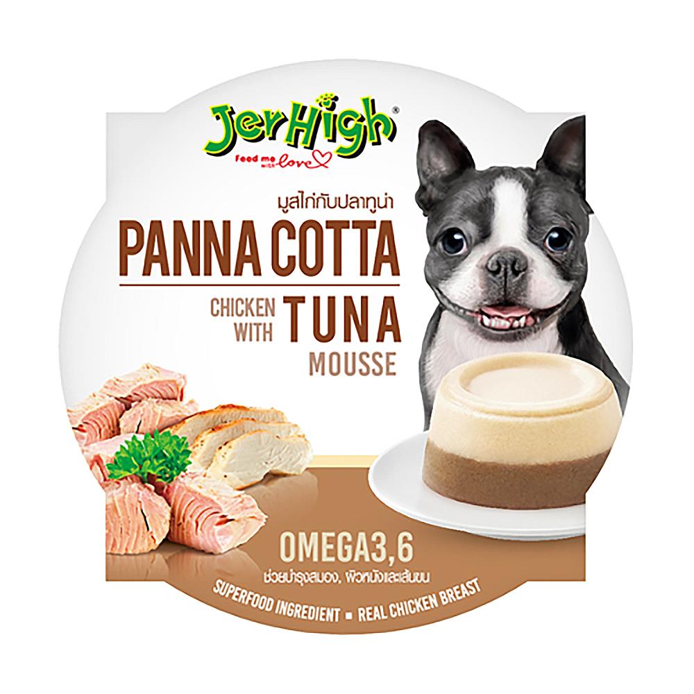 อาหารว่างสุนัข JERHIGH PANNA COTTA CHICKEN WITH TUNA 70 ก.