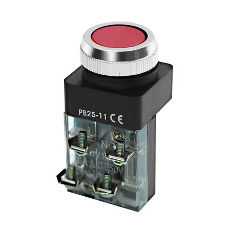สวิตช์ปุ่มกด CT ELECTRIC PB25 220 โวลต์ 25 มม. สีแดง_0