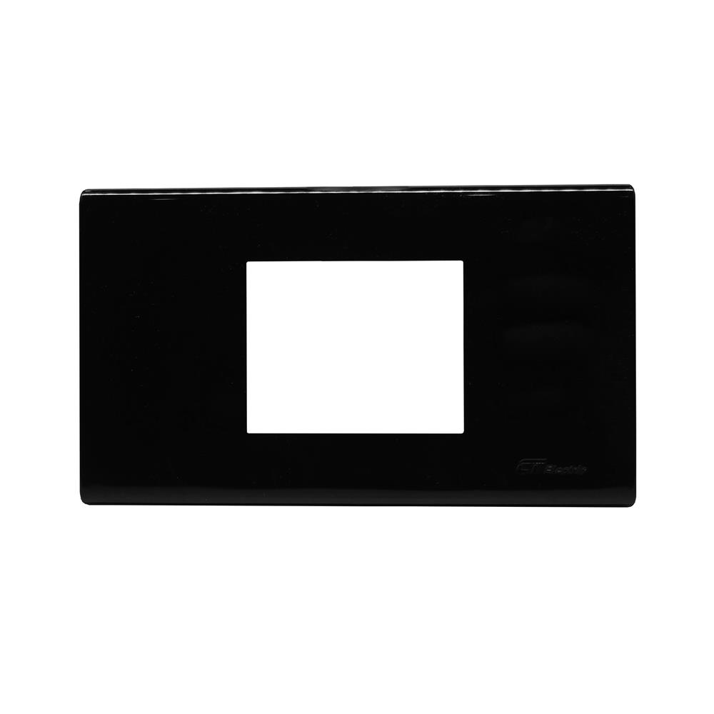 หน้ากาก 2 ช่องกลาง CT ELECTRIC A-1022 สีดำ