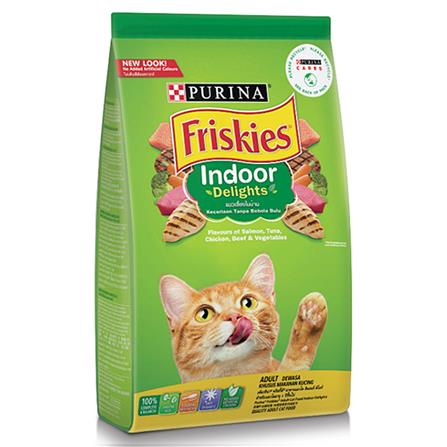 อาหารแมว FRISKIES INDOOR DELIGHTS สูตรควบคุมก้อนขน 1 กก.