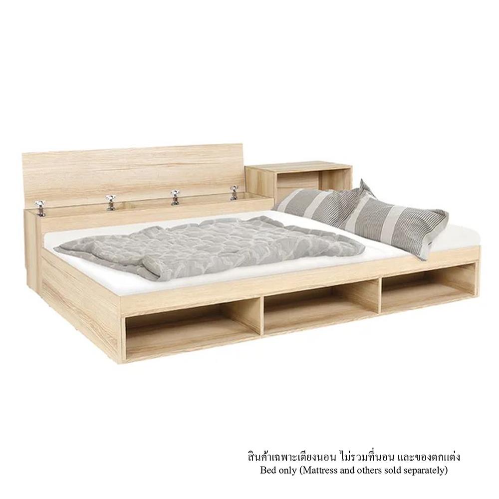 เตียง 3.5 ฟุต พร้อมกล่องเก็บของด้านข้าง KONCEPT FANTASY สีลินด์เบิร์กโอ๊ค