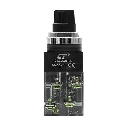 สวิตช์ลูกศร 3 จังหวะ CT ELECTRIC SS25 220 โวลต์ 25 มม. สีดำ