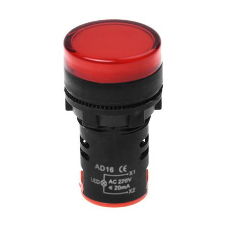 ไพลอตแลมป์ LED CT ELECTRIC AD16 RD 220 โวลต์ 25 มม. สีแดง