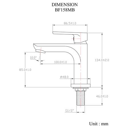 ก๊อกอ่างล้างหน้าเดี่ยว HANG BF-158MB_2