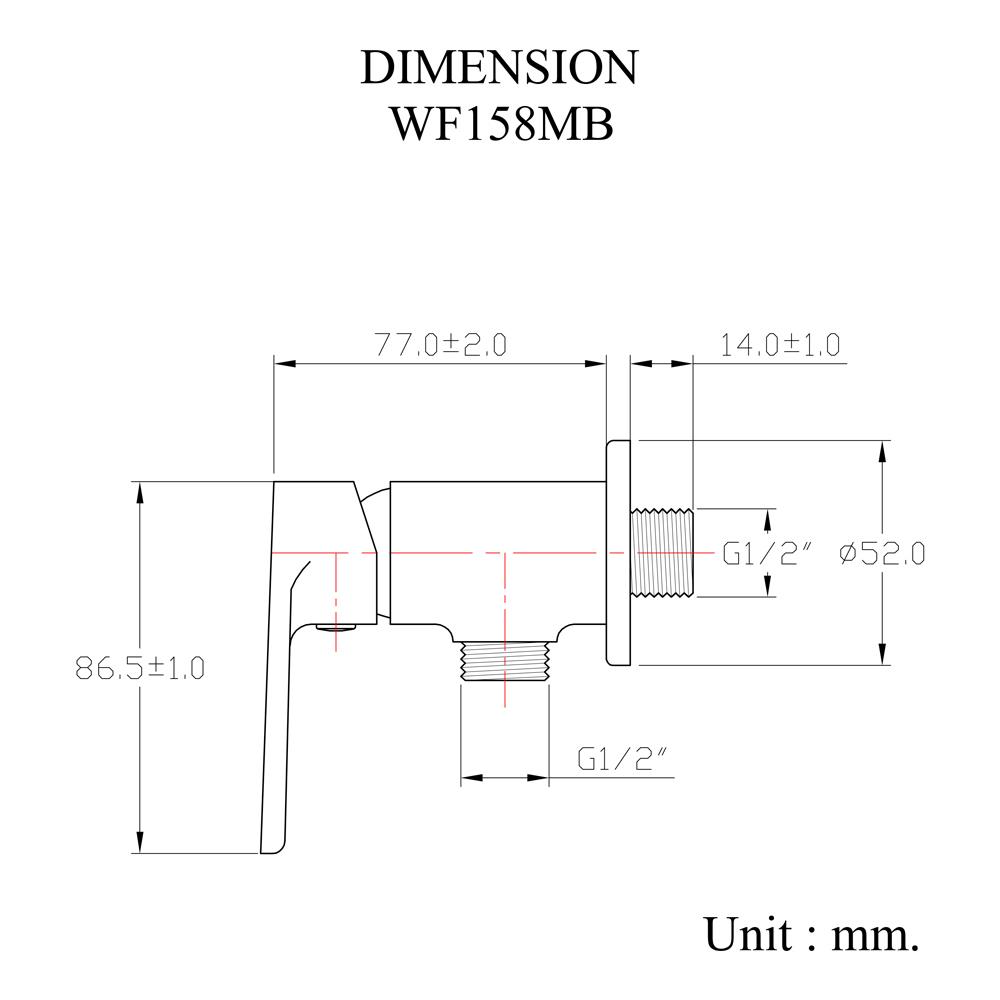 วาล์วฝักบัว 1 ทาง HANG WF-158MB