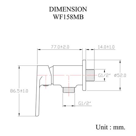 วาล์วฝักบัว 1 ทาง HANG WF-158MB_2