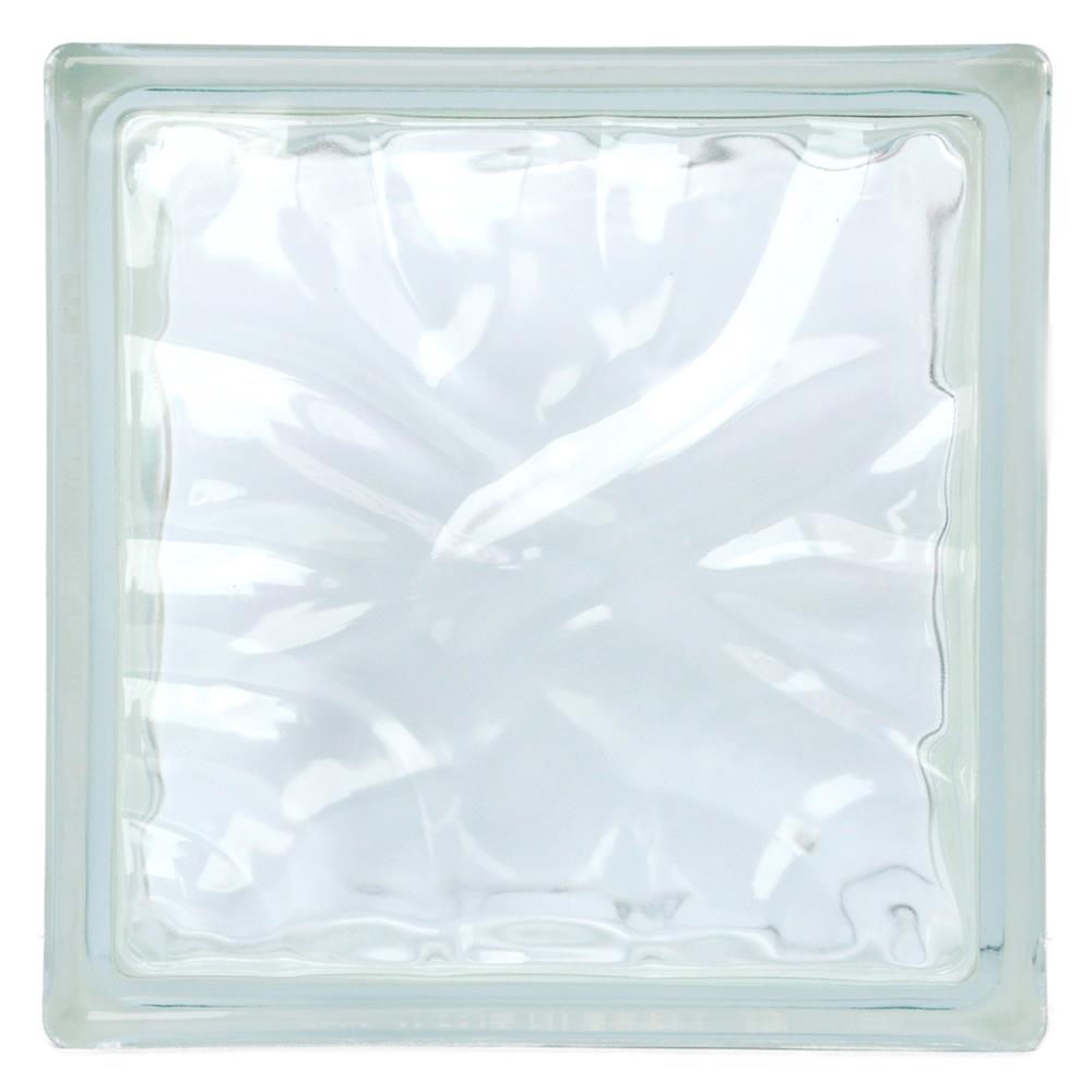 อิฐแก้ว 19x19x9 ซม. ช้างแก้ว พริ้วแก้ว สีใส