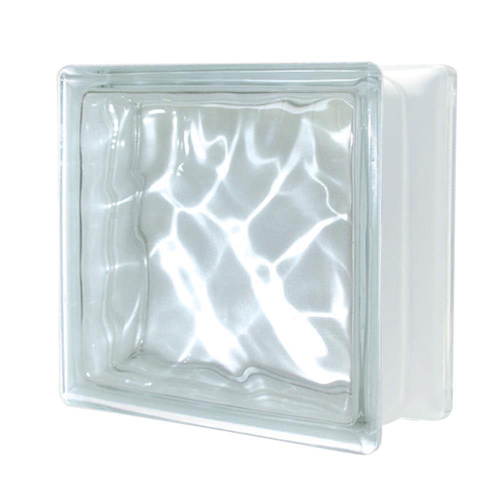 อิฐแก้ว 19x19x9 ซม. ช้างแก้ว พริ้วแก้ว สีใส