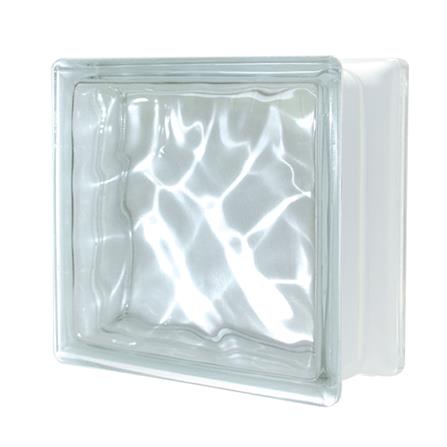 อิฐแก้ว 19x19x9 ซม. ช้างแก้ว พริ้วแก้ว สีใส_1