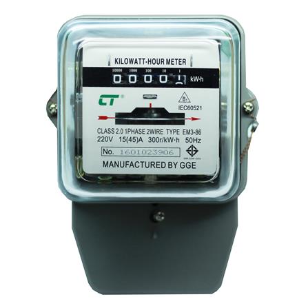 มิเตอร์ไฟ 15/45A EM3-86 1 เฟส 2 สาย CT ELECTRIC