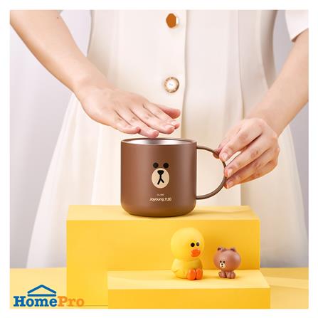 แก้วน้ำลดอุณหภูมิ 0.26 ลิตร JOYOUNG LINE FRIEND BROWN สีน้ำตาล_1