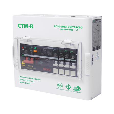 ชุดตู้คอนซูมเมอร์ยูนิต 4 ช่อง 63 แอมป์ พร้อมกันไฟรั่ว/ไฟดูด CT ELECTRIC_1