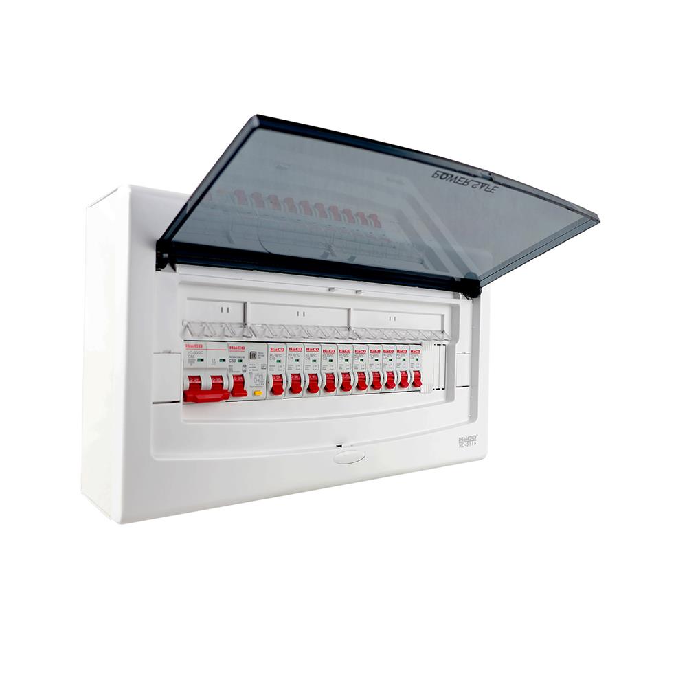ชุดตู้คอนซูเมอร์ยูนิต 10 ช่อง เมน 50 แอมป์ พร้อมกันไฟรั่ว/ไฟดูด HACO