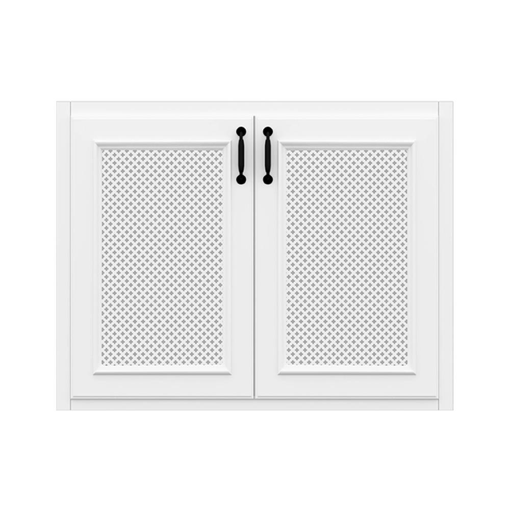 บานซิงค์คู่พร้อมตะแกรงฉลุลาย CABIN GRACE 83x65 ซม. สีขาว