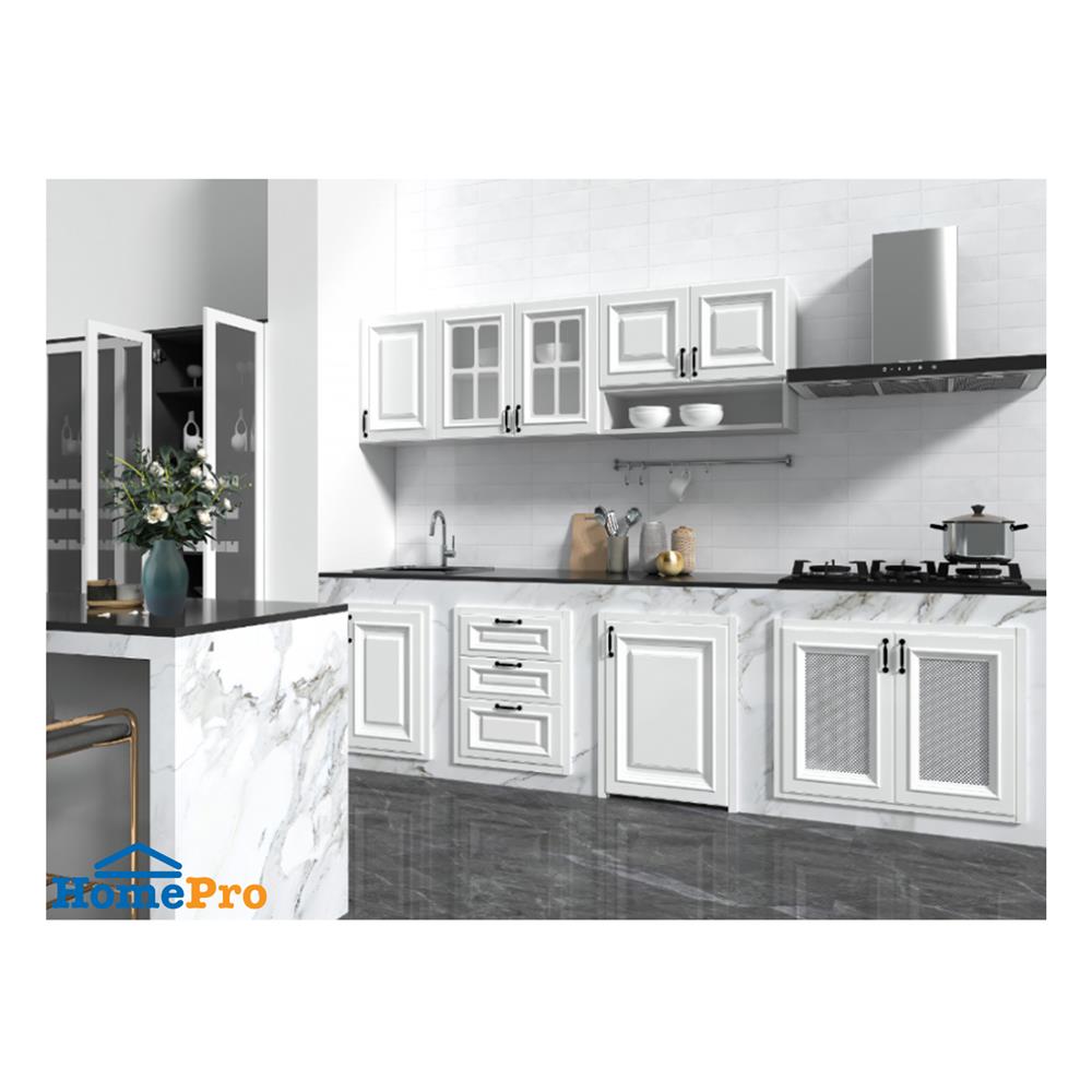 บานซิงค์คู่พร้อมตะแกรงฉลุลาย CABIN GRACE 83x65 ซม. สีขาว