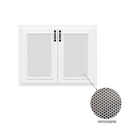 บานซิงค์คู่พร้อมตะแกรงฉลุลาย CABIN GRACE 83x65 ซม. สีขาว_1