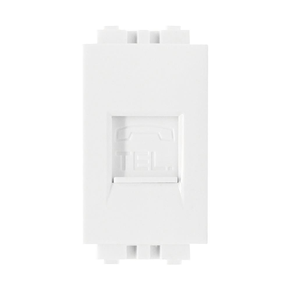 เต้ารับโทรศัพท์ CT ELECTRIC 6P/4C TEL-1 สีขาว