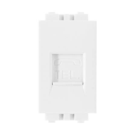 เต้ารับโทรศัพท์ CT ELECTRIC 6P/4C TEL-1 สีขาว