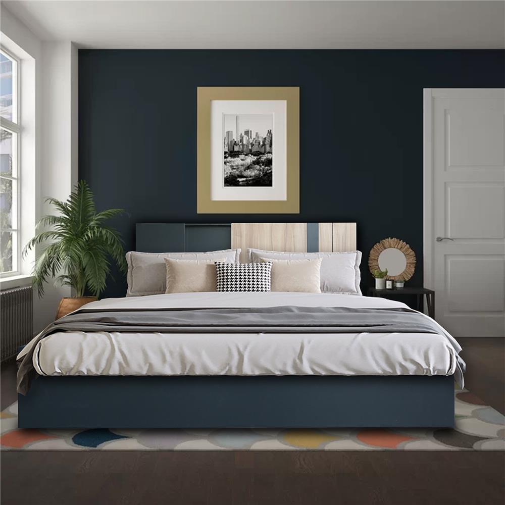 เตียง 6 ฟุต FURDINI KNIGHT สี NATURAL/เทาดำ