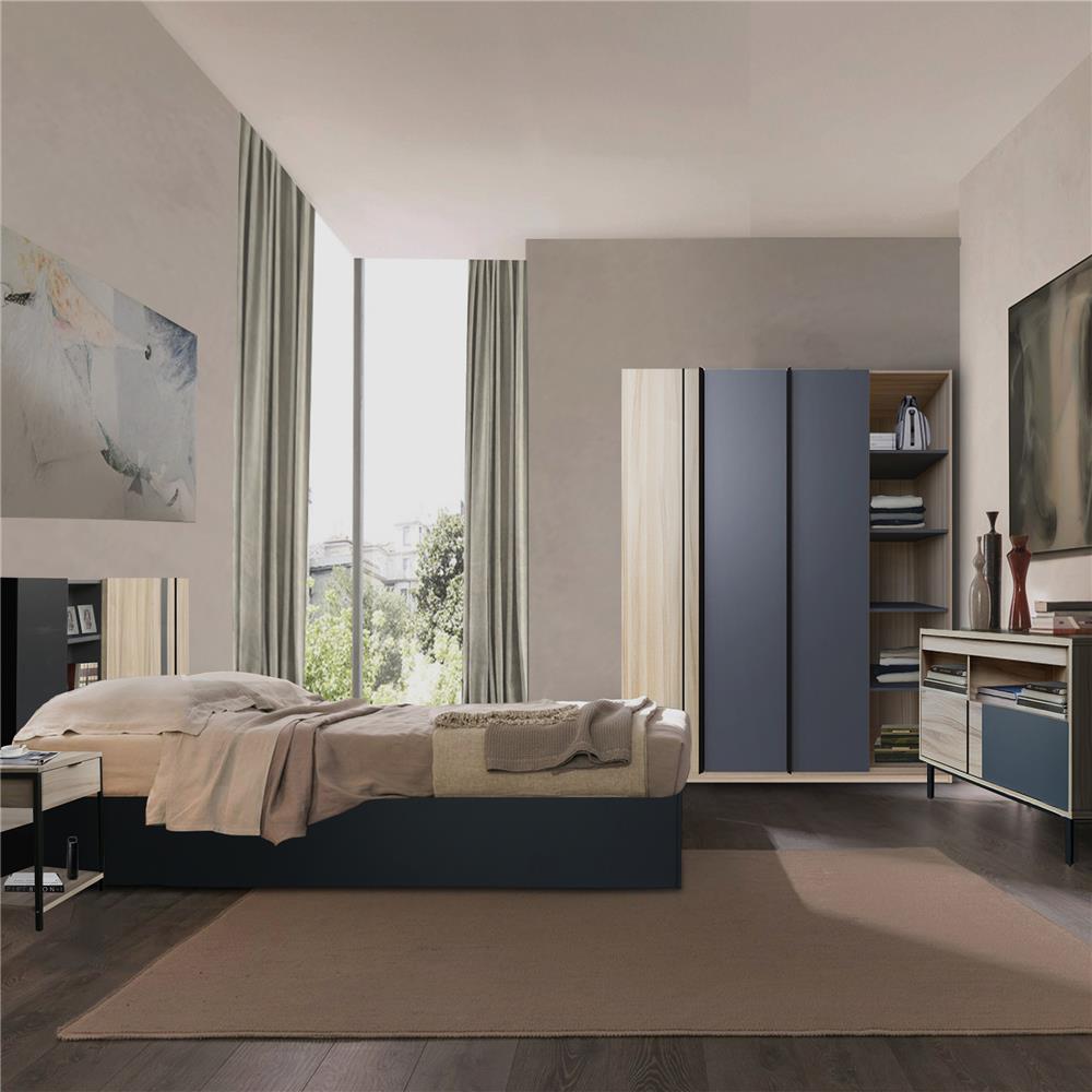 เตียง 6 ฟุต FURDINI KNIGHT สี NATURAL/เทาดำ