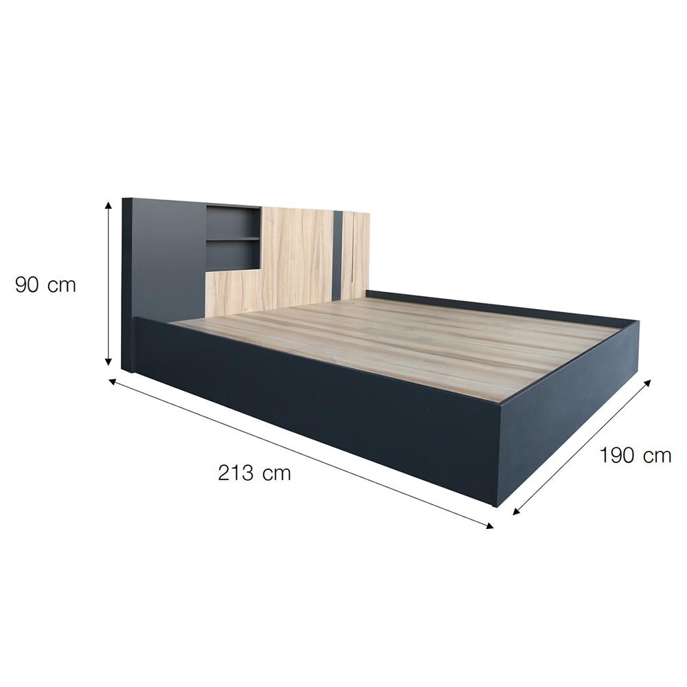 เตียง 6 ฟุต FURDINI KNIGHT สี NATURAL/เทาดำ