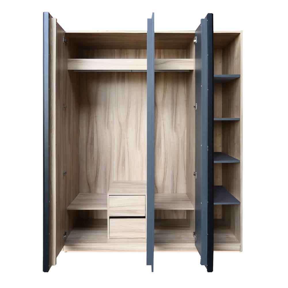 ตู้เสื้อผ้า FURDINI KNIGHT 160 ซม. NATURAL/เทาดำ