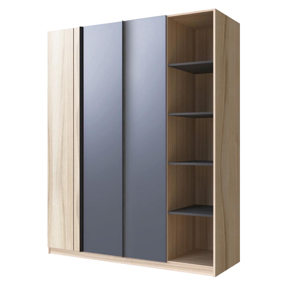 ตู้เสื้อผ้า FURDINI KNIGHT 160 ซม. NATURAL/เทาดำ