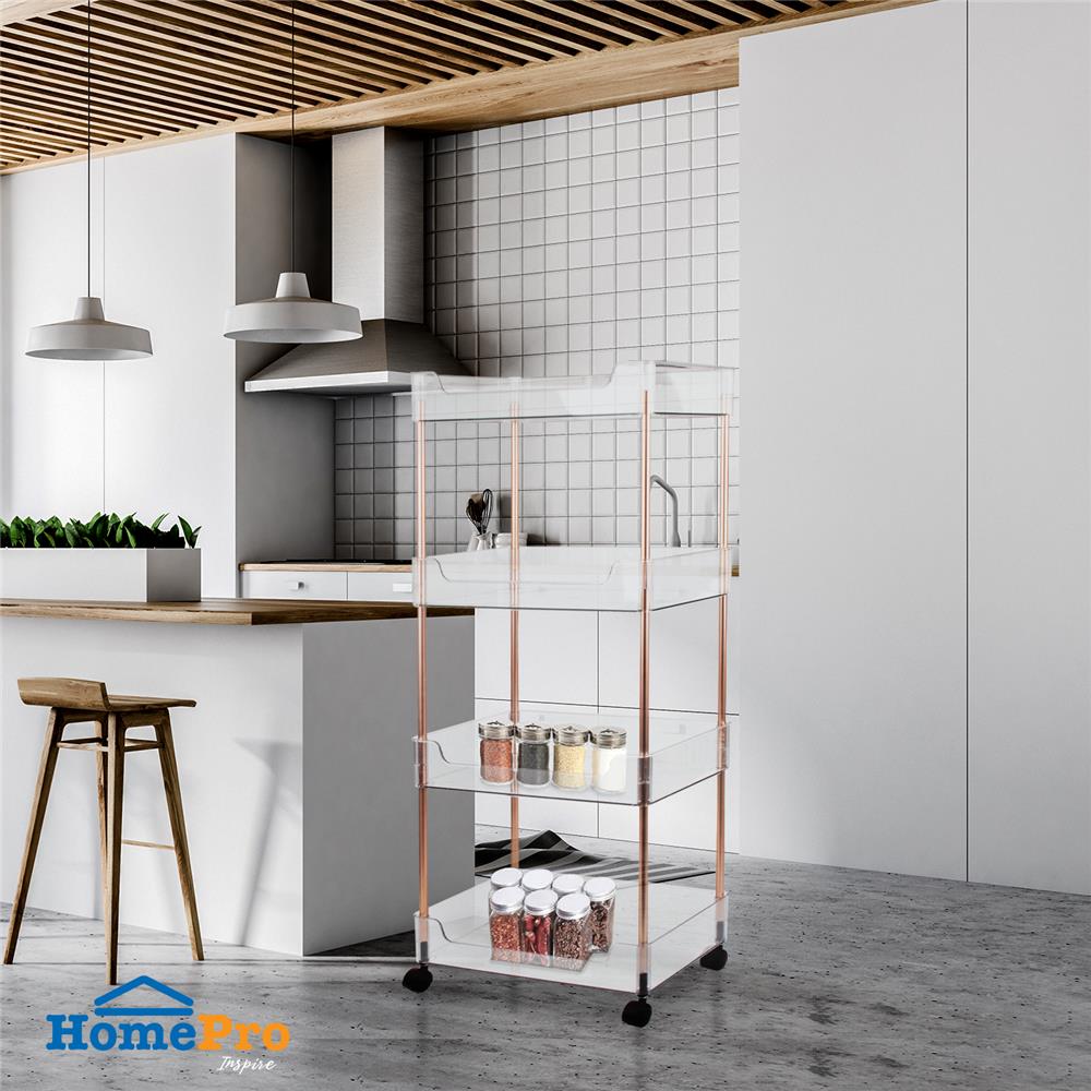 ชั้นวางของ 4 ชั้น มีล้อ KECH KLEAR 22.5x40.5x91 ซม.