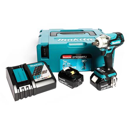 บล็อกไร้สาย (พร้อมแบตเตอรี่) MAKITA DTW300RTJ 1/2 นิ้ว 18 โวลต์_0