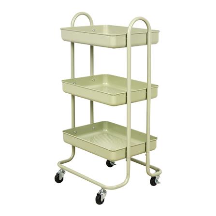 ชั้นวางของ 3 ชั้น มีล้อ STACKO ST25346 46x39.5x87 ซม. สีเขียวโอลีฟ_0