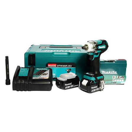 ชุดบล๊อกไร้สายพร้อมลูกบล็อก (พร้อมแบตเตอรี่) MAKITA DTW300FJX3 1/2 นิ้ว 18 โวลต์_0
