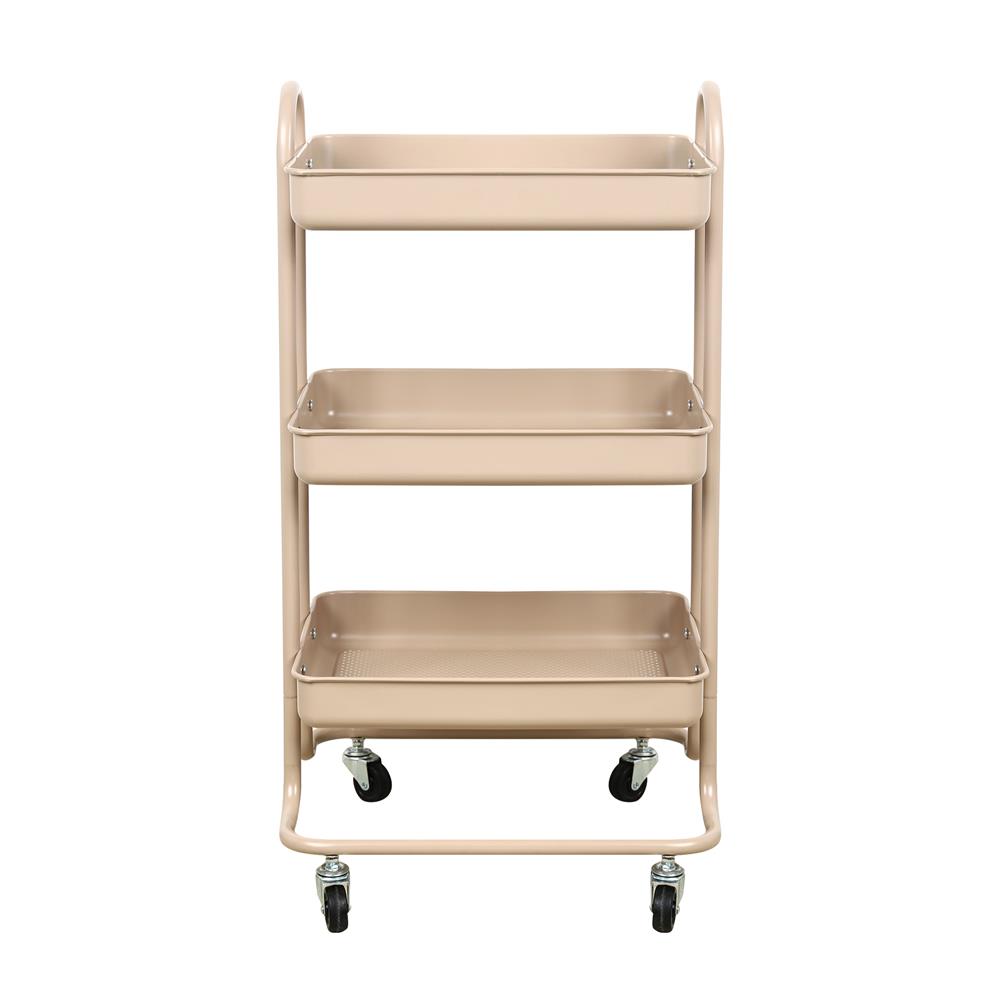 ชั้นวางของ 3 ชั้น มีล้อ STACKO ST25346 46x39.5x87 ซม. สีนู้ดเบจ