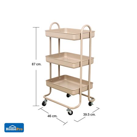 ชั้นวางของ 3 ชั้น มีล้อ STACKO ST25346 46x39.5x87 ซม. สีนู้ดเบจ_4