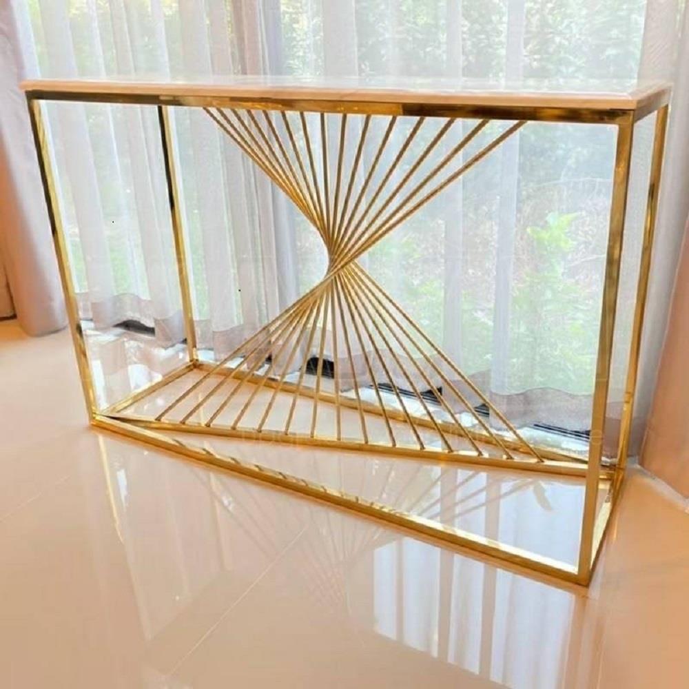 โต๊ะคอลโซล KAWIN MODERN GOLD CA1405 สีขาว/โรสโกลด์