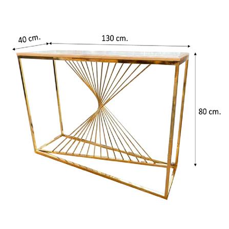 โต๊ะคอลโซล KAWIN MODERN GOLD CA1405 สีขาว/โรสโกลด์_2