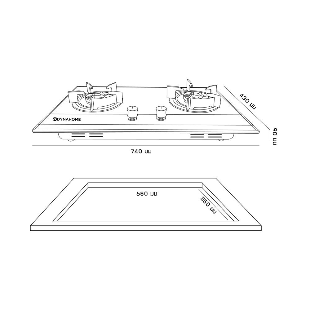 เตาฝังแก๊ส DYNA HOME DH2000G 74 ซม.