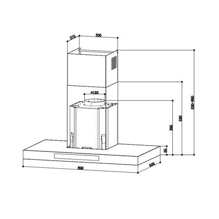 เครื่องดูดควันกระโจม MEX K634B90 90 ซม._5