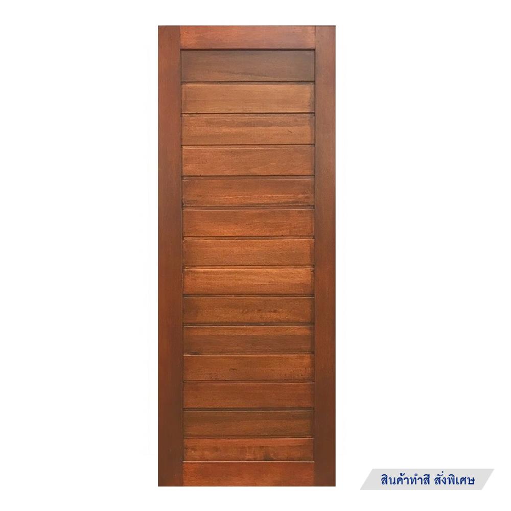 ประตูไม้แดงมาเลย์ N999 ลายตรง 80X200 ซม. ไม่เจาะลูกบิด