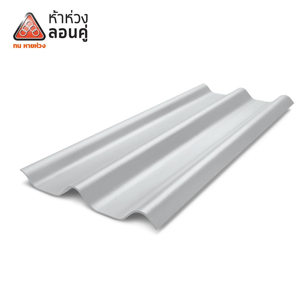 กระเบื้องหลังคาลอนคู่ ห้าห่วง 0.5x50x150 ซม. สีซีเมนต์