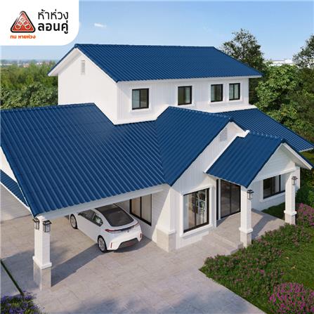 กระเบื้องหลังคาลอนคู่ ห้าห่วง 0.5x50x120 ซม. สีน้ำเงินคราม_1