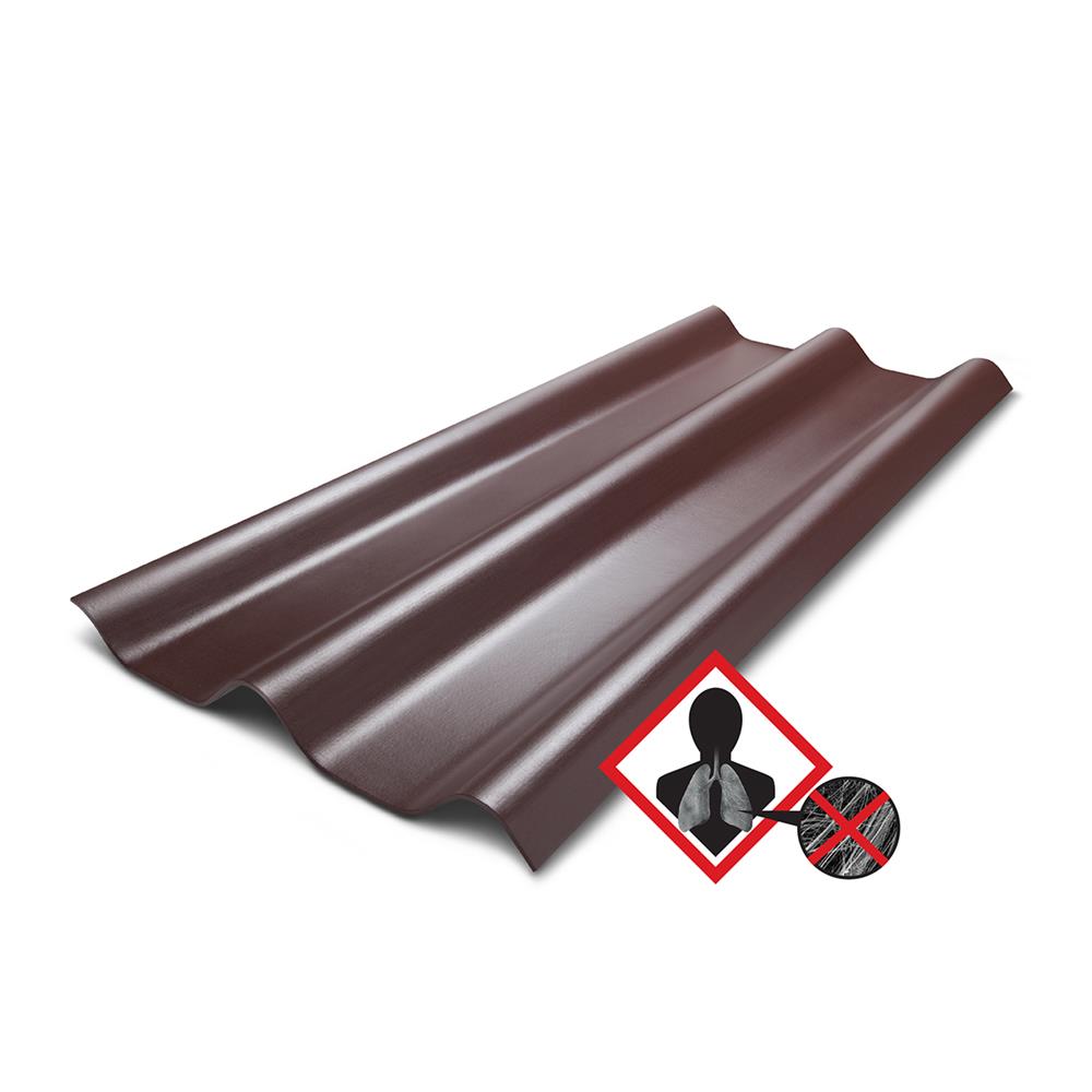 กระเบื้องหลังคาลอนคู่ ห้าห่วง 50x150x0.5 ซม. สีน้ำตาลคลาสิก