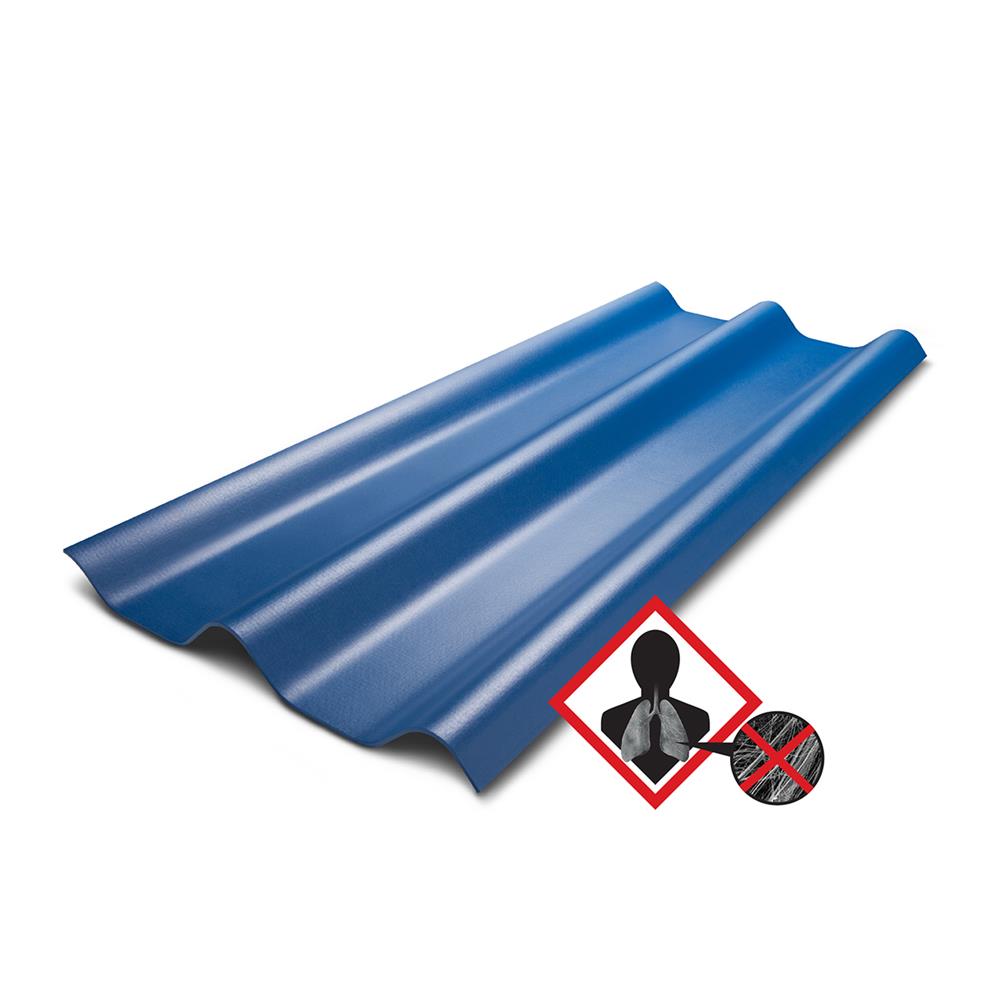 กระเบื้องหลังคาลอนคู่ ห้าห่วง 0.4x50x150 ซม. สีน้ำเงินคราม