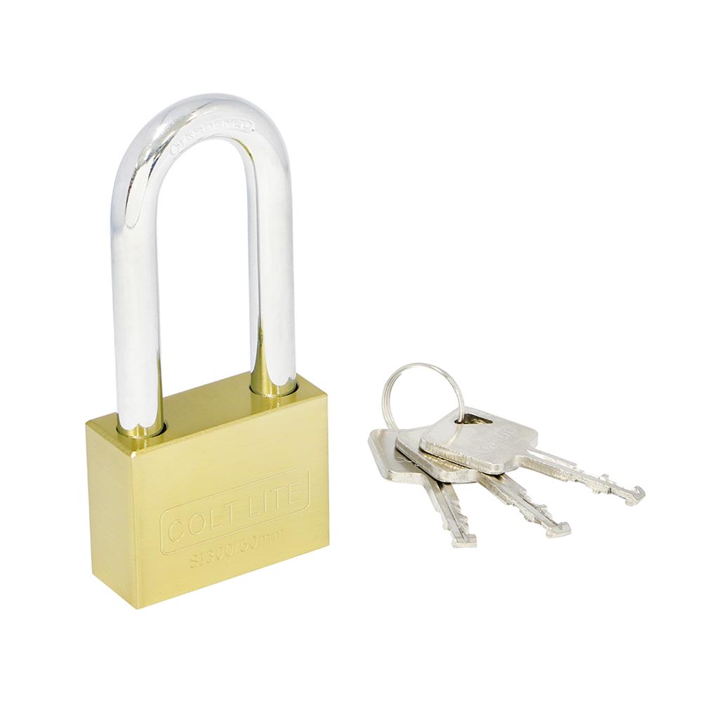 กุญแจลูกปืน COLT LITE SI350L 50 มม. คอยาว สีทองเหลือง