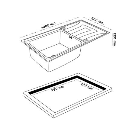 ซิงค์ฝัง 1 หลุม 1 ที่พัก DYNA HOME DH-10050EB สีเงิน_3