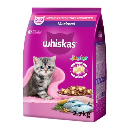 อาหารแมว WHISKAS JUNIOR POCKET รสปลาทูและนม 2.7 กก._0