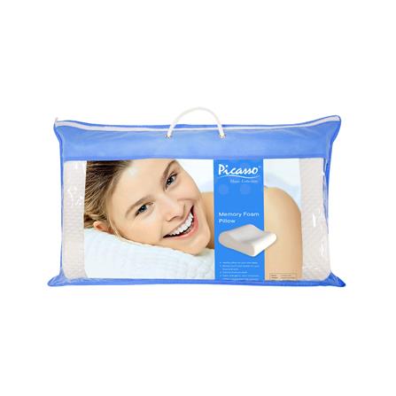 หมอนสุขภาพ เมมโมรี่โฟม PICASSO CONTOUR(M) 60x28x10 ซม. สีขาว_2