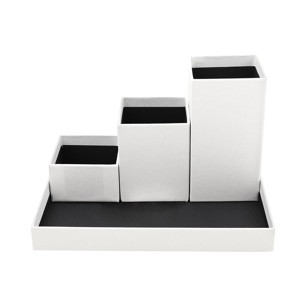 กล่องใส่ปากกากระดาษ STACKO SET HOME สีขาว