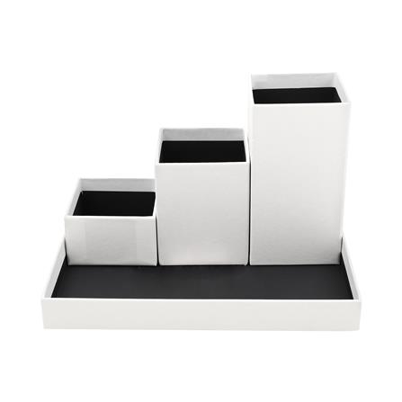 กล่องใส่ปากกากระดาษ STACKO SET HOME สีขาว_2