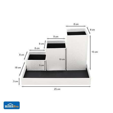 กล่องใส่ปากกากระดาษ STACKO SET HOME สีขาว_6